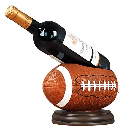 ZYM Porta Bottiglie Portabottiglie da appoggio da appoggio per Bottiglie di Vino da Rugby, Resina Premium, Regali per Appassionati di Sport e Amanti del Vino, h 15 cm armadietti da Vino