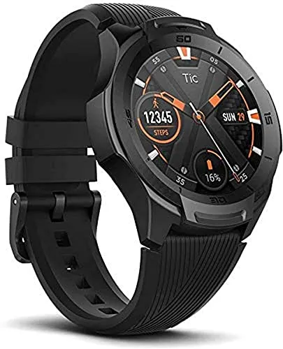 TicWatch S2 Smartwatch sportivo Wear OS by Google, Impermeabile 5 ATM, GPS integrato, Cardiofrequenzimetro, Musica, Compatibile con Android e iOS, Nero, Display 1.39" AMOLED