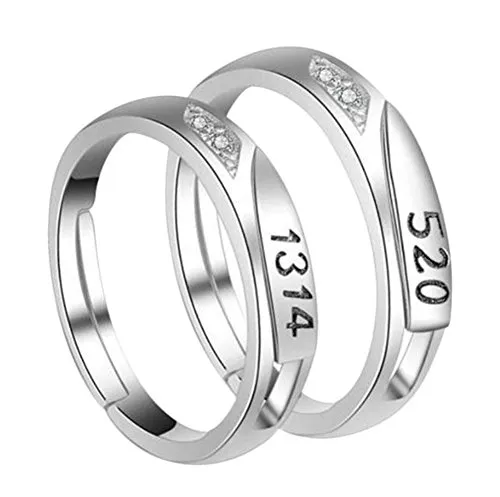 aikesi lettering Couple Ring regali di nozze gioielli regolabile (TN1050 modelli maschile modelli femminili)