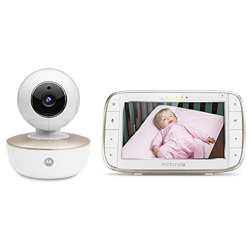 Motorola MBP855 - Connected Baby Video Monitor con Schermo da 5 Pollici e Monitoraggio Internet con Schermo da 5 Pollici e Monitoraggio Internet - Bianco