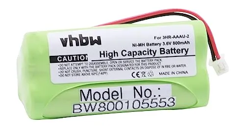 batteria vhbw compatibile con Bang & Olufsen BeoCom 2 sostituisce 3HR-AAAU-2. 800mAh (3.6V)