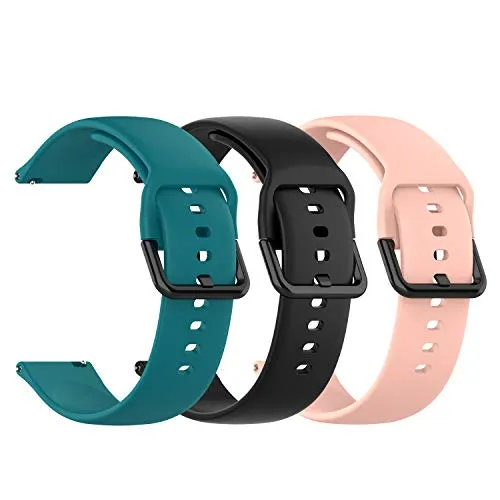 Chofit Cinturino compatibile con Popglory P22, cinturino in morbido silicone sportivo di ricambio per smartwatch Popglory P22 (piccolo, nero+rosa+verde)