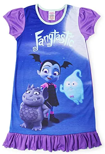 Camicie da notte per bambine a tema personaggi Disney, Re Leone, Aladdin, Cenerentola, Paw Patrol, La Sirenetta | Prodotto Ufficiale per bambini, abbigliamento da notte Vampirina 4-5 Anni