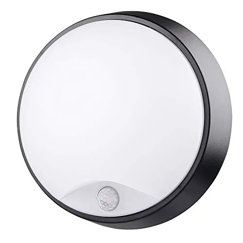 M EGA MEGACUBE Lampada da Parete LED Plafoniera Soffitto Moderna Impermeabile Rotonda con Sensore di Movimento PIR 10W 4000K IP54 Illuminazione Per Esterni e Interni