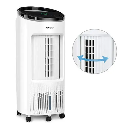 KLARSTEIN IceWind Plus - Raffrescatore Evaporativo, Ventilatore, Umidificatore, Depuratore d'Aria 4in1, Flusso: 330 m³/h, 49 Watt, Funzione NatureWind: 4 Velocità, 3 Modalità, Bianco