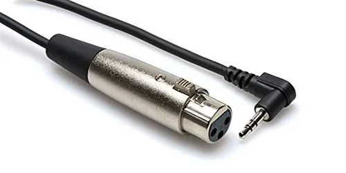 HosaTech XVM-102F - Cavo microfono con connettore XLR femmina a 3 poli su connettore jack ad angolo retto da 3,5 mm, 0,6 m