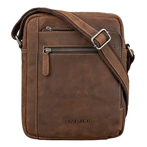 STILORD 'Bruce' Borsello Grande Uomo in Stile Vintage Borsetta Messenger per iPad da 9.7 Pollici in Vera Pelle Porta Tablet, Colore:sierra - marrone