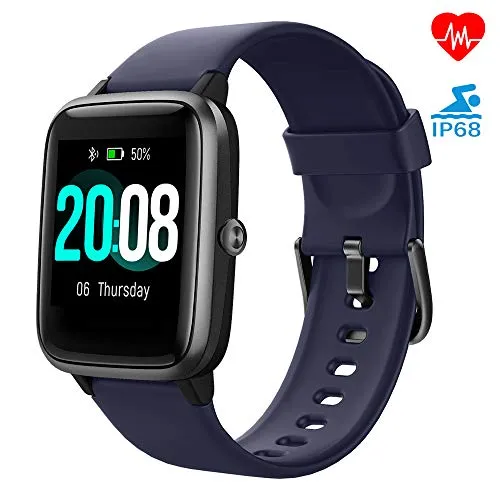 LIFEBEE Smartwatch Orologio Fitness Tracker Uomo Donna, Bluetooth Smart Watch Cardiofrequenzimetro da Polso Schermo Colori Impermeabile IP68 Orologio Sportivo Calorie Activity Tracker per Android iOS