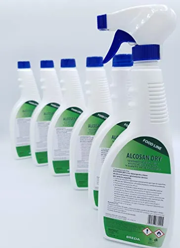 Igienizzante spray Alcosandry sanificante multiuso Pofessionale senza risciacquo 750ml - Confezione 6 pezzi - SCHEDA TECNICA INCLUSA per settore B2B - Deterdem Shop