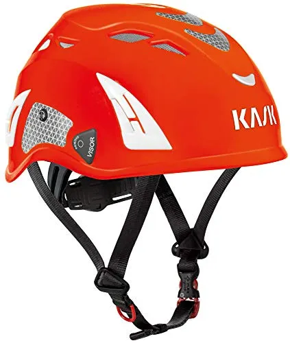 Kask - Casco Plasma Da Lavoro, Colore Rosso Fluo, 51-63 Cm