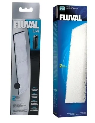 Fluval U4 carbonio e schiuma acquario filtro di ricambio media Dual Pack New
