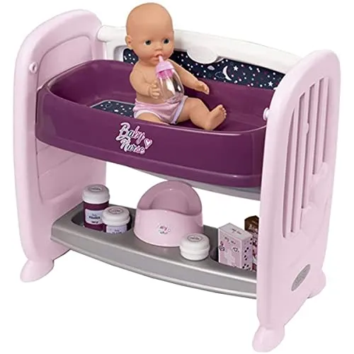 Smoby- Culla per Bambini 2 in 1 220355 Bambole, Colore Morado, 24-72 mesi