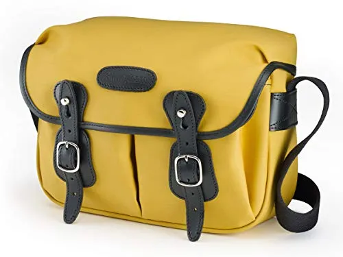 Billingham Borsa Hadley Small Tela Sulphur Yellow/Bordi Cuoio nero