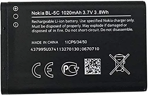 Nokia BL-5C - Batteria per Nokia 3650/3100 (ioni di litio, 1020 mAH)