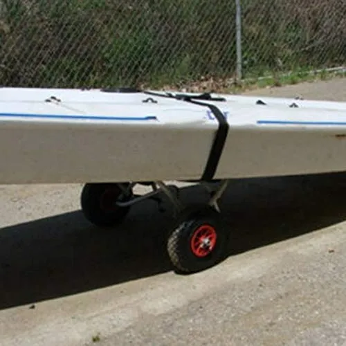 Alluminio Kayak Trailer Alluminio Kayak Staffa Portatile Pieghevole Rimorchio Ruota Gonfiabile Kayak Carrello - Nero