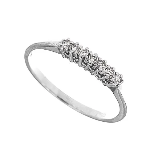 anello veretta riviera in oro bianco 18 kt diamanti taglio brillante complessivi carati 0,13 colore g taglio excellent misura 11