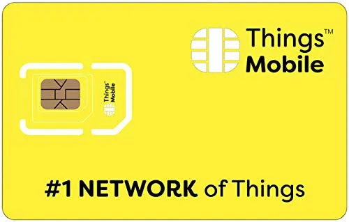SIM Card GPRS Things Mobile per IoT e M2M con copertura globale e rete multi-operatore GSM/2G/3G/4G LTE, senza costi fissi, senza scadenza e tariffe competitive, con 10 € di credito incluso