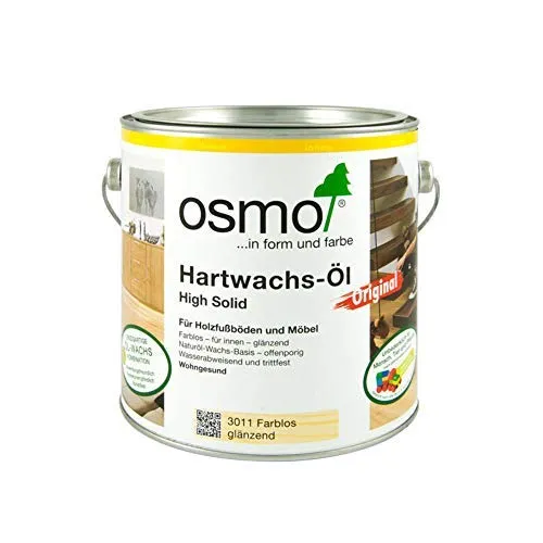 Osmo olio/Cera 3011 Lucido,parquet,palchetto,legno,mobili,prefinito,sughero lattina da 2,5 l