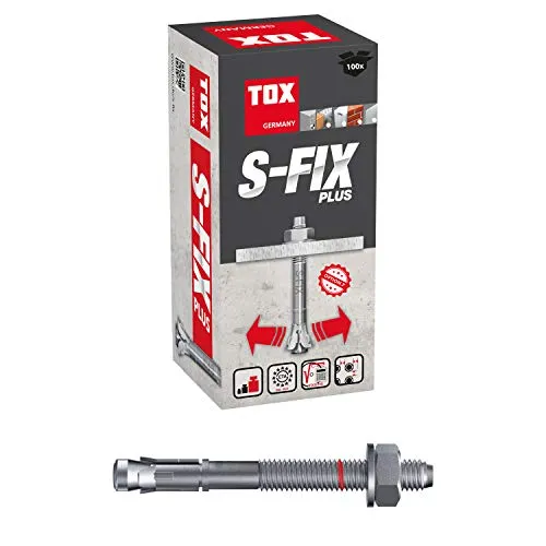 TOX Bullone Ancoraggio S-Fix Plus M8x75x5+18 mm, 100 pz, 04210107