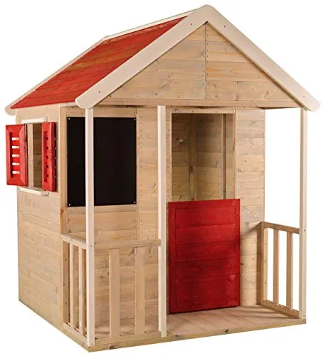 Casetta per bambini in legno/set da gioco casa per attività all'aperto/colore rosso 3-7 anni/giocattoli per bambini
