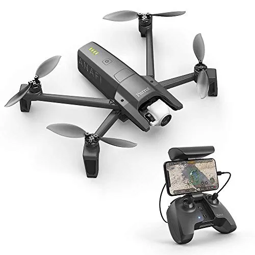 Parrot Anafi Base Drone con Videocamera HDR 4K/foto da 21 MP con Gimbal con Inclinazione a 180°, Nero