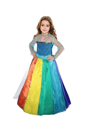 Ciao-Barbie Principessa Arcobaleno Costume Bambina, 5-7 Anni, Multicolore, 11663.5-7