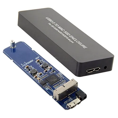 JSER Custodia portatile con ingressi pin per MacBook Air Pro 2013, 2014, 2015, 2016, SSD, USB 3.0 a 16 + 12 pin, custodia per HDD