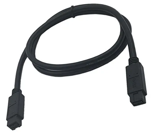 zdyCGTime cavo Alta qualità FireWire 800 IEEE 1394b Cavo della scheda di acquisizione da 9pin maschio a 9pin maschio Compatibile con PC,iLink e tutte le periferiche IEEE-1394b.(1Pezzo/Nero)