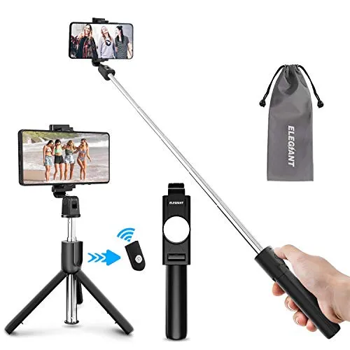 ELEGIANT Bastone Selfie, Asta Selfie Bluetooth Controllo Wireless Selfie Stick Treppiede Per Android iOS iPhone XS Max XR x 8s Huawei P20 P30 Mate Pro Lite 10 iPad Samsung Galaxy s10 s9+ HTC 8X LG ecc