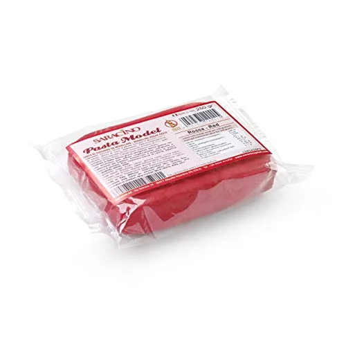 Saracino Pasta Di Zucchero Model Rossa Per Modellaggio Da 250 g Senza Glutine Made In Italy