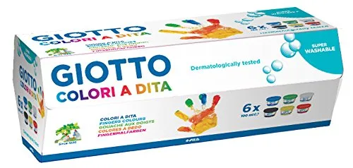 Giotto 534100-6 Barattoli 100 ml Tempera a Dita