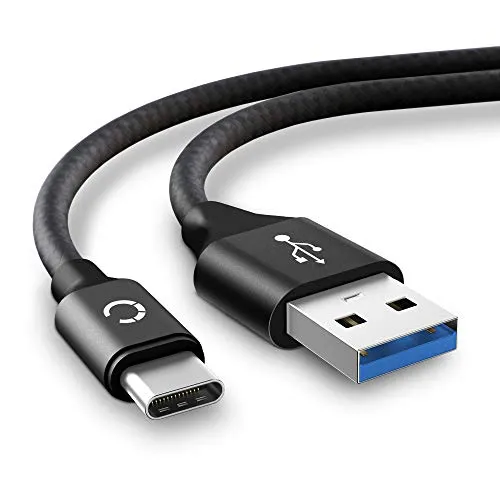 CELLONIC ® Cavo USB 2m compatibile con Microsoft Xbox Series X, Series S/One Elite Controller 2 Filo carica 3A, Cavetto USB C Type C a USB A 3.1 Gen 1 ricarica e dati nero Nylon