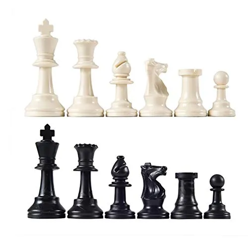 Courterzsl 32PCS/set nero & bianco plastica medievale pezzi degli scacchi gioco Chessmen 65/75/95 MM, one color, 75 mm
