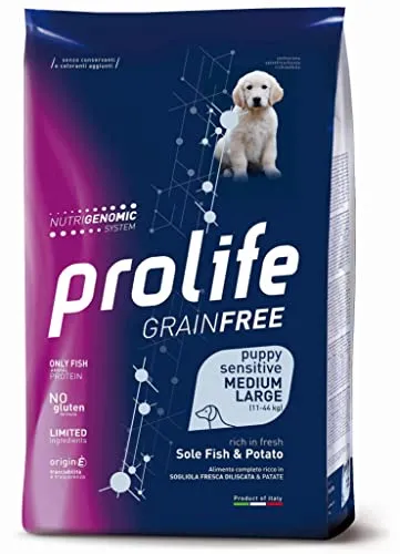 PROLIFE Grain Free Sensitive Puppy Medium/Large alla Sogliola e Patate da 10 kg
