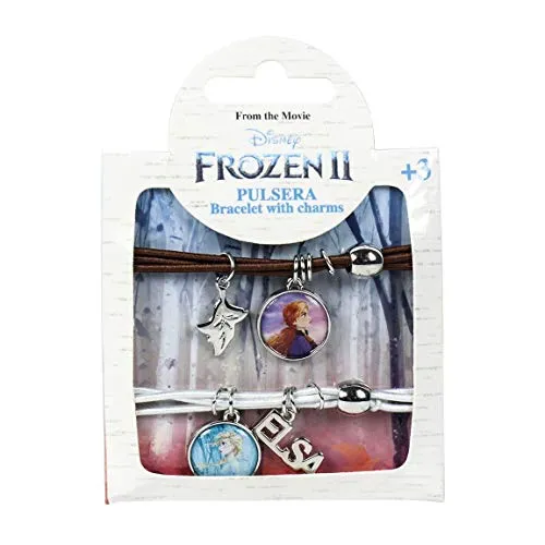Disney | Frozen 2 | Braccialetti Esclusivi con Ciondoli Premium Accessorio Giornaliero per Bambina | Gioielli per Bambini | Vesti | Costume | Bracciale A Foglia |