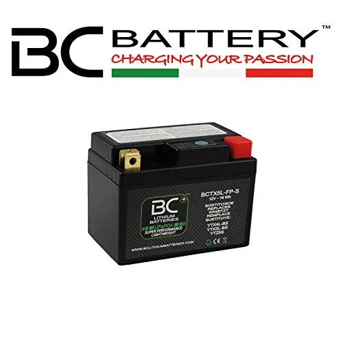 BC Lithium Batteries BCTX5L-FP-S Batteria Moto Litio LiFePO4, Nero, 1