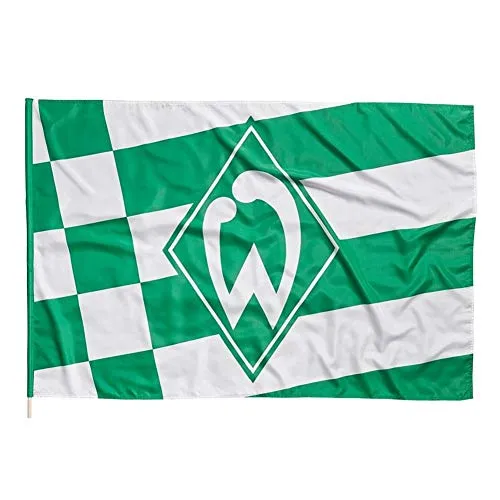 Werder Brema - Bandiera con rombi, verde/bianco, Taglia unica