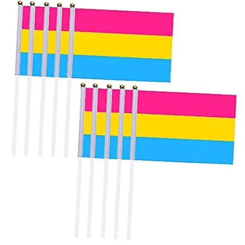 Bandiere 10pcs Mini Piccolo Rainbow con Pennoni Orgoglio Bandiere per Pride Day Pride Festival Festa di Carnevale 14 * 21 Cm