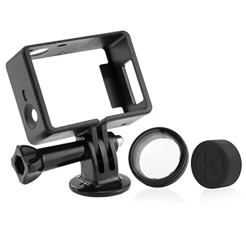 CamKix Telaio Compatibile con GoPro Hero 4 Black e Silver 3 e 3+ / USB, HDMI - Custodia Leggera e Compatta - Vite a Galletto/Montatura Cavalletto/Copriobiettivo in Gomma/Filtro Protettivo