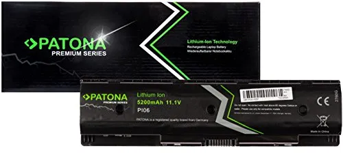 Patona Premium batteria del computer portatile (5200mAh) compatibile con HP Pavilion Serie 14 15 17 TouchSmart Envy Serie 15 17 PI06 PI06XL PI09 TPN-I110 TPN-I111 (Samsung Cells)