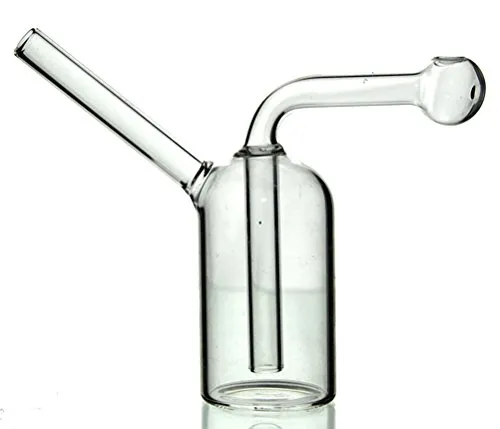 Aoheuo - Mini pipa ad acqua / bong, 12 cm, per fumare, colore: Trasparente