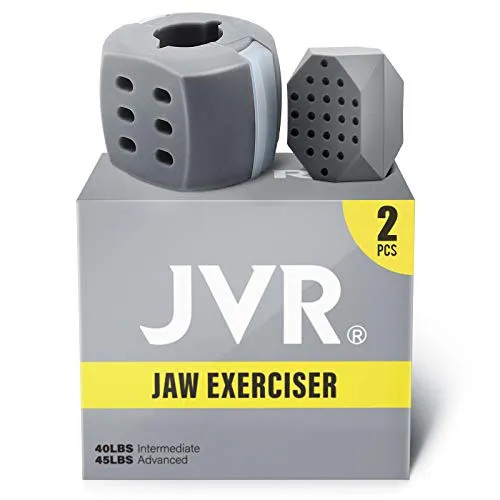 Jawline Exerciser - Set di 2 JVR Mascella Allenatore Esercizi, Eliminatore Doppio Mento, Allenamento per viso, mascella, guancia e collo, per definire la forma del viso, per uomini e donne