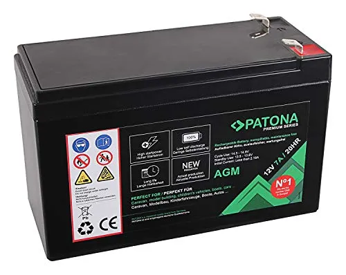 Patona Premium AGM - Batteria al piombo VRLA senza manutenzione, 1800 cicli
