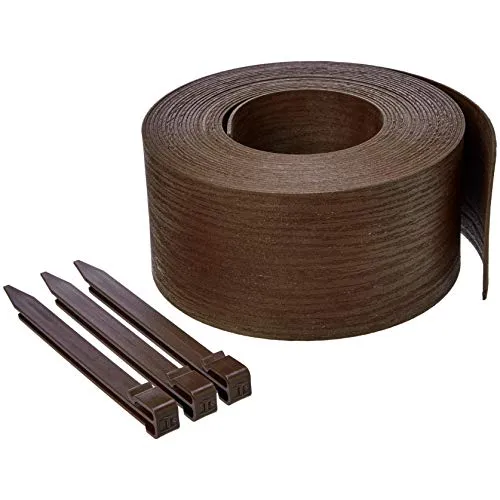 Amazon Basics - Bordura per aiuole con picchetti, 13 cm, Marrone