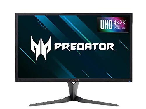 Predator X27P Monitor Gaming G-SYNC ULTIMATE da 27", Display 4K Ultra HD (3840x2160), 144 Hz, 16:9, 600 (1000 Peak) cd/m2, 4ms (G2G), HDMI, DP, USB 3.0, Speaker Integrati, Regolazione in Altezza