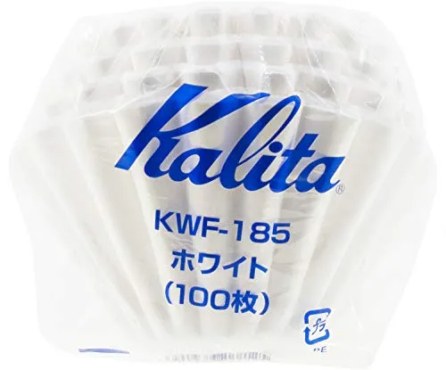 Kalita Wave - Filtri da caffè in carta, misura grande, 185 I, 100 punti, per versare il gocciolatore I Made in Japan, misura L, colore: Bianco