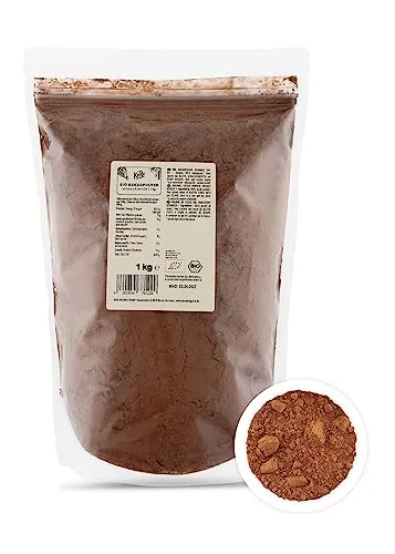 KoRo - Cacao in polvere bio 1 kg - polvere di cacao amaro biologico, 100% cacao proteico, senza zucchero, 22% proteine, da agricoltura biologica, per dolci e cioccolata