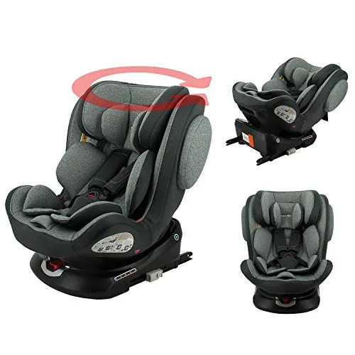 Nania ENO 360° girevole gruppo seggiolino auto isofix 0+/1/2/3 (0-36kg) - Ritorno alla strada 0-18kg - Copertura Comfort - Protezione laterale