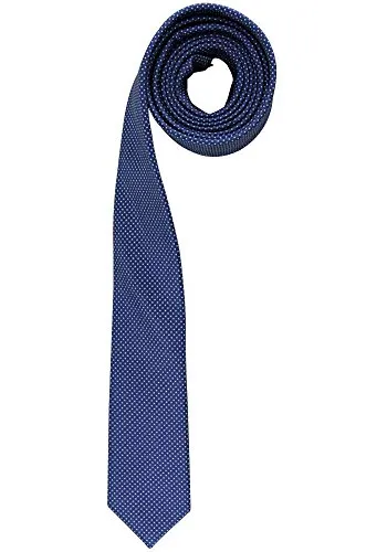 OLYMP - Cravatta superslim in elegante motivo a pois blu, 5cm