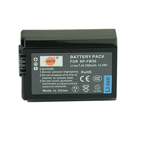DSTE? NP-FW50 Rechargeable Li-ion Battery for Sony Alpha NEX-3, NEX-3N, NEX-5, NEX-5R, NEX-5N, NEX-6, NEX-7, NEX-C3, NEX-F3, SLT-A33, SLT-A35, SLT-A37, SLT-A55V